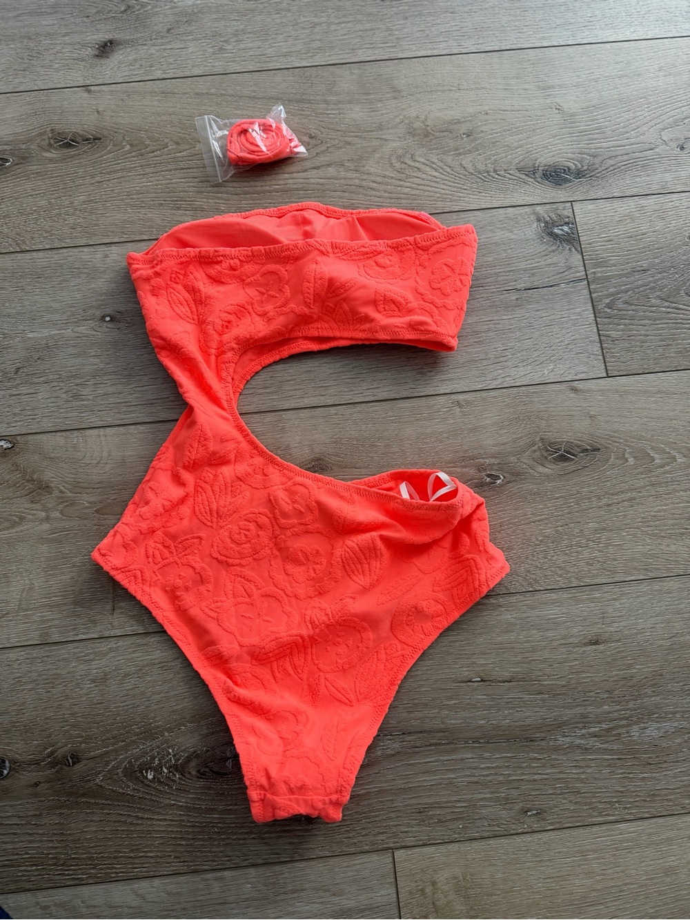 aerie Coral Cutout One-Piece Swimsuit